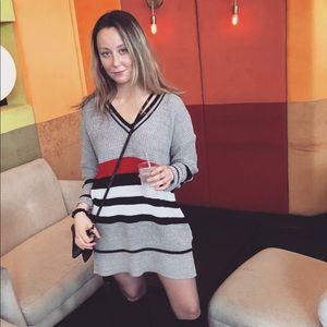 Multicolored sweater dress